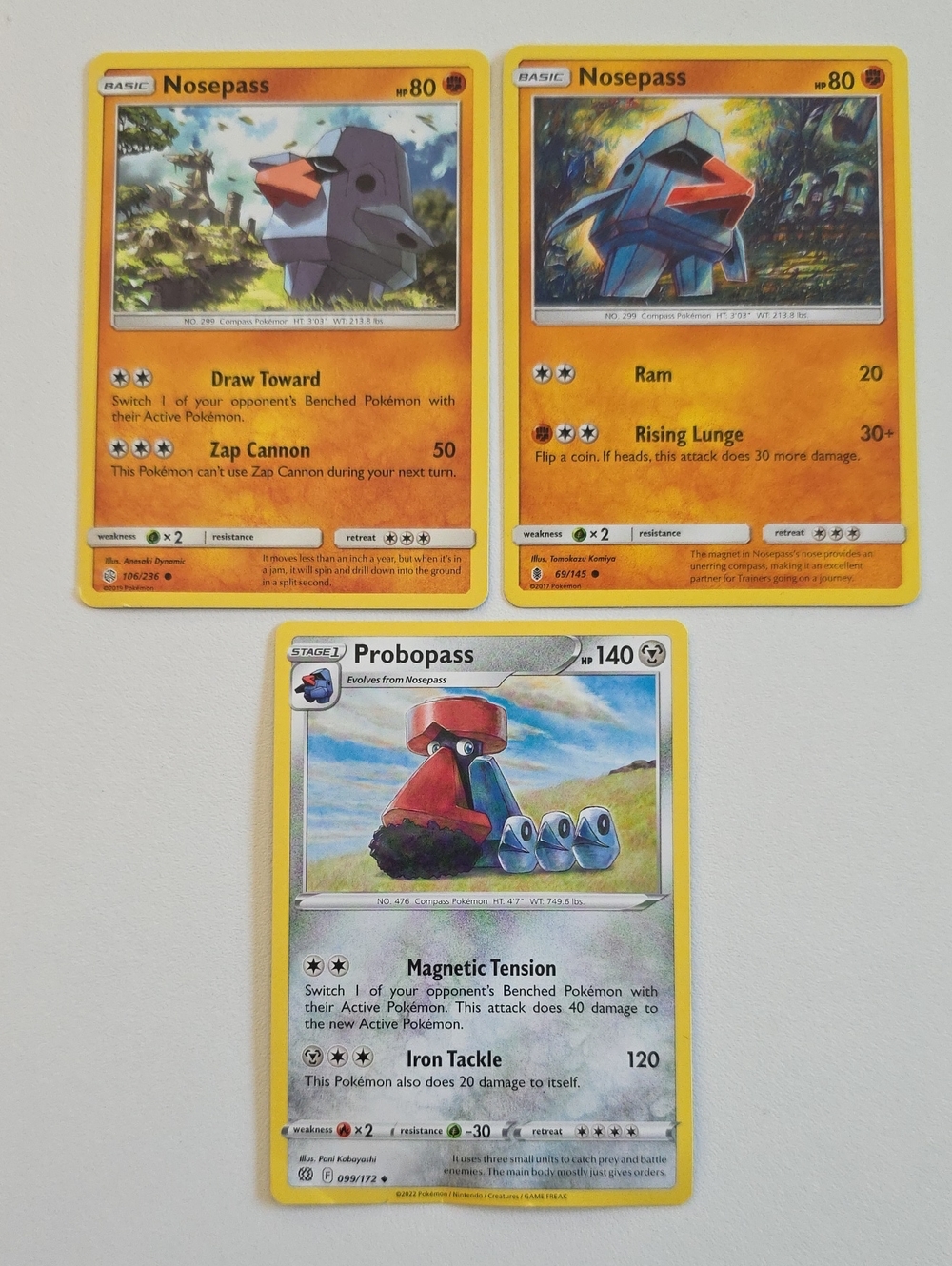 Pokemon Nosepass And Probopass Card